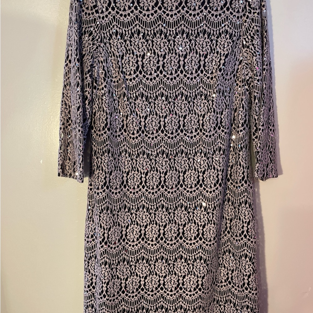 Jessica Howard Black Lace Long Sleeve Dress
